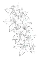 single  azalea flower outline tattoo design idea