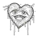 heart with crying anime face in it  tattoo design idea