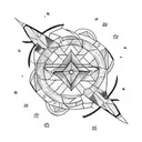 simple plane with trail tattoo design idea