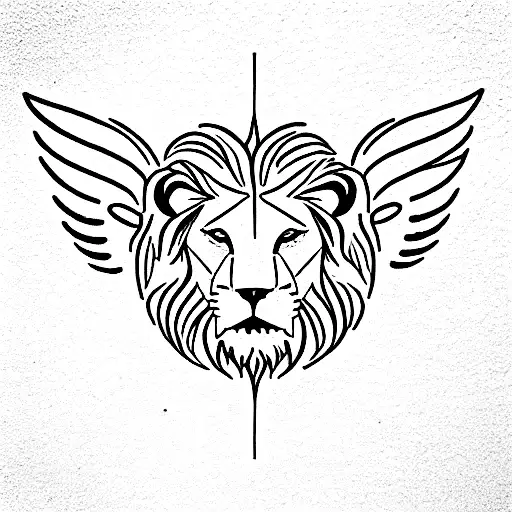  lion with wings tattoo design idea