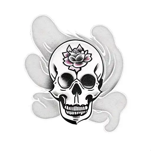 Lisa Simpson skull tattoo design idea