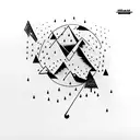 An lp vinyl with thunder and rain on it and the lyrics “thunder only happens when its raining” on it tattoo design idea