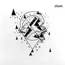 An lp vinyl with thunder and rain on it and the lyrics “thunder only happens when its raining” on it tattoo design idea