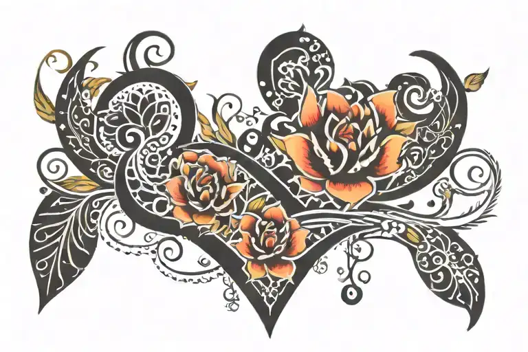 Pranshi + Priya name hidden tattoo design idea