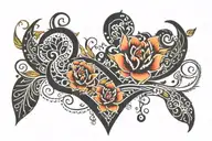 Pranshi + Priya name hidden tattoo design idea