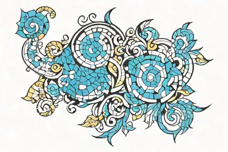 mosaic pattern tattoo design idea