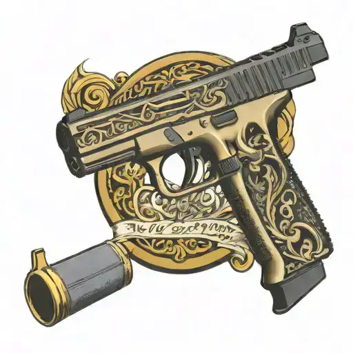 feat none with glock 17 tattoo design idea