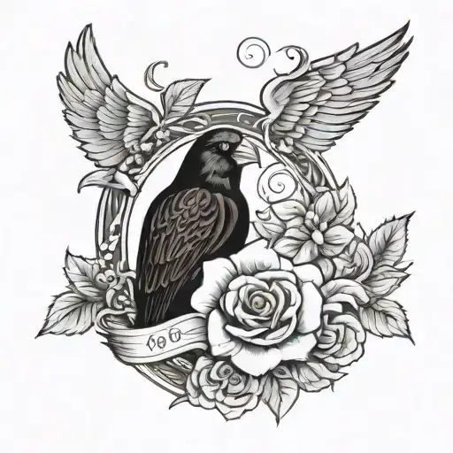 rosewood memorial for grandparents tattoo design idea