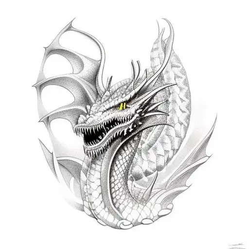 realistic feminine nordic dragon shoulder tattoo tattoo design idea