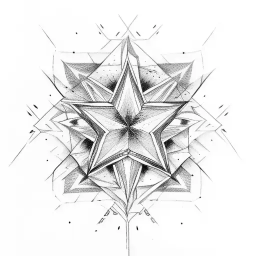 star with borders made of lightning tattoo design idea