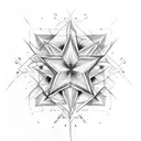 star with borders made of lightning tattoo design idea