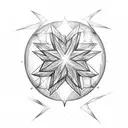 star with borders made of lightning tattoo design idea