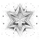star with borders made of lightning tattoo design idea