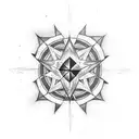 star with borders made of lightning tattoo design idea