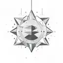 a minimalistic star, empty inside, with borders made of lightnings tattoo design idea