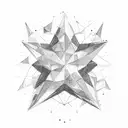 a minimalistic star, empty inside, with borders made of lightnings tattoo design idea