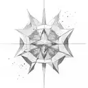 a minimalistic star, empty inside, with borders made of lightnings tattoo design idea
