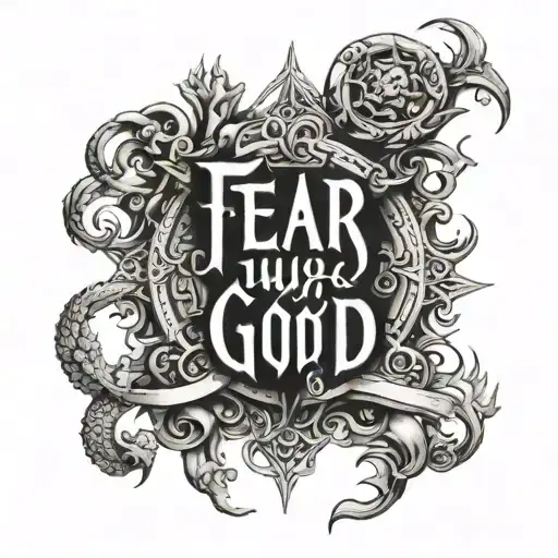 the letters YHWH written in the font as FEAR GOD tattoo tattoo design idea