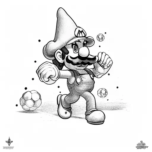 súper Mario bros tattoo design idea