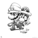 súper Mario bros tattoo design idea
