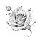 Cruz com rosas e espinhos  tattoo design idea