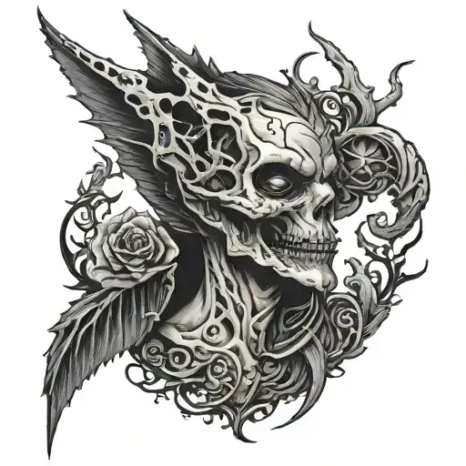 dark creepy  tattoo design idea