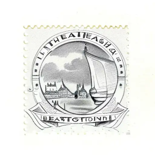 vintage postage stamp of bath england tattoo design idea