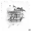 bath england postage stamp tattoo design idea