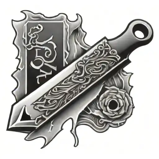 razor blade tattoo design idea
