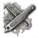 razor blade tattoo design idea