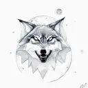 A detailed sketch of a lone wolf howling at the moon, embodying the beauty and strength found in solitude tattoo design idea