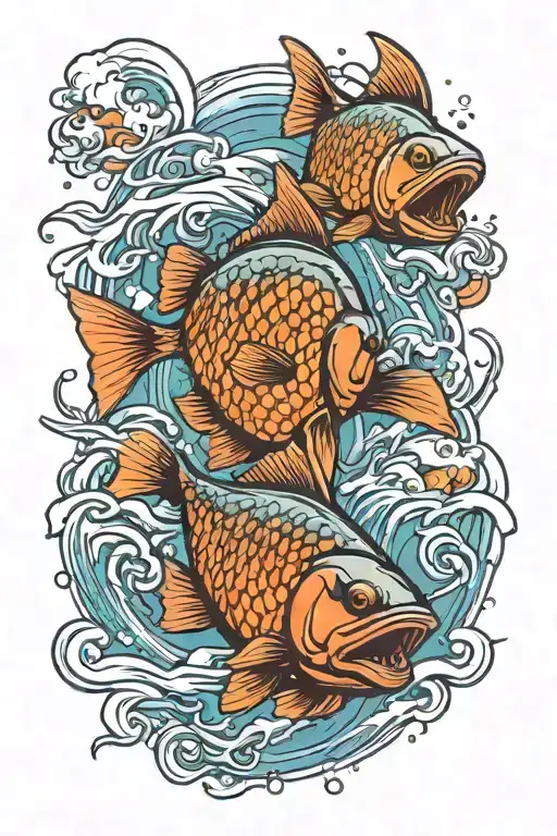passion for carp fishing tattoo design idea