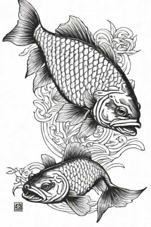 passion for carp fishing tattoo design idea