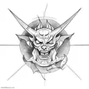 devil committing suicide tattoo design idea