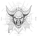 devil committing suicide tattoo design idea
