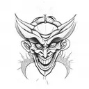 devil committing suicide tattoo design idea
