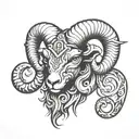 trible rams head tattoo tattoo design idea