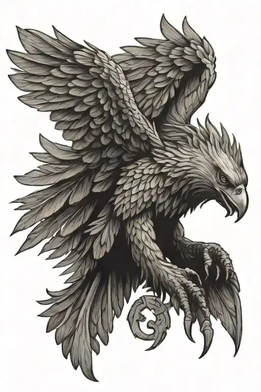 eagle wings medieval knight tattoo design idea