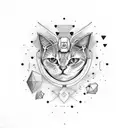 Space Nebula Cat tattoo design idea