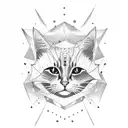 Space Cat tattoo design idea