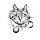Space Cat tattoo design idea