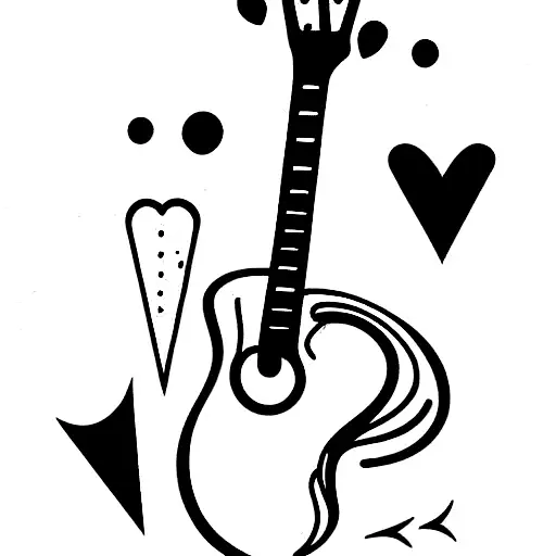 guitare and friends  tattoo design idea