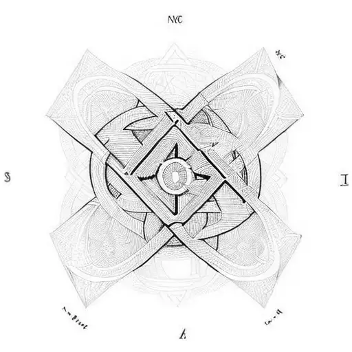 the mathematical symbol Aleph Null embedded in a symmetrical shape tattoo design idea