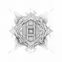 the mathematical symbol Aleph Null embedded in a symmetrical shape tattoo design idea