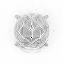the mathematical symbol Aleph Null embedded in a symmetrical shape tattoo design idea