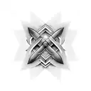 the mathematical symbol Aleph Null embedded in a symmetrical shape tattoo design idea