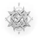 the mathematical symbol Aleph Null embedded in a symmetrical shape tattoo design idea