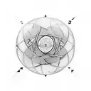 the mathematical symbol Aleph Null embedded in a symmetrical shape tattoo design idea