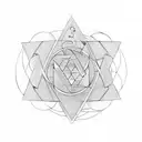 the mathematical symbol Aleph Null embedded in a symmetrical shape tattoo design idea