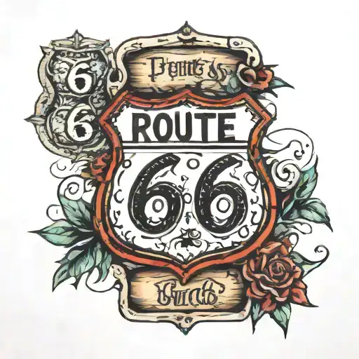 Route 66 sign tattoo design idea